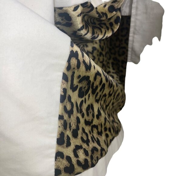 Twenty Second 22 Womens Duster Coat Size Large White Pockets Military Lined - Picture 7 of 10